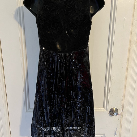 Wild Cat Black Sequin & Lace Mini Dress – Size M - Picture 4 of 4